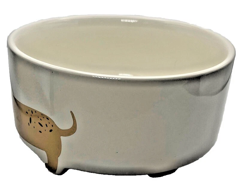 dachshund Dog Bowl White Stoneware 6” Dishwasher And Microwave Safe - Image 4 of 4
