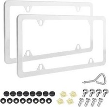 2-pack Heavy Duty Stainless Steel License Plate Frames 4-hole U Color Silver 2-pack Heavy Duty Stainless Steel License Plate Frames 4-hole U Color Silver
