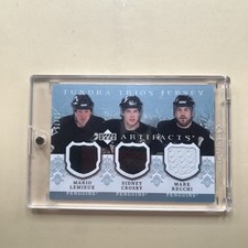 2007-08 UD Artifacts Tundra Trios Jersey Lemieux/Crosby/Recchi #T3-LRC /75