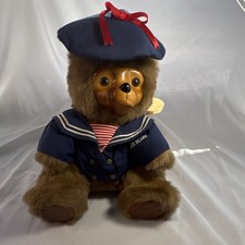 Raikes brown plush bear wood face nautical sailor outfit Robert Raikes hat