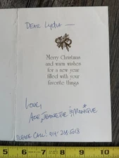 KISS Christmas Card ACE FREHLEY Jeanette Monique Lydia Criss Vintage Kiss