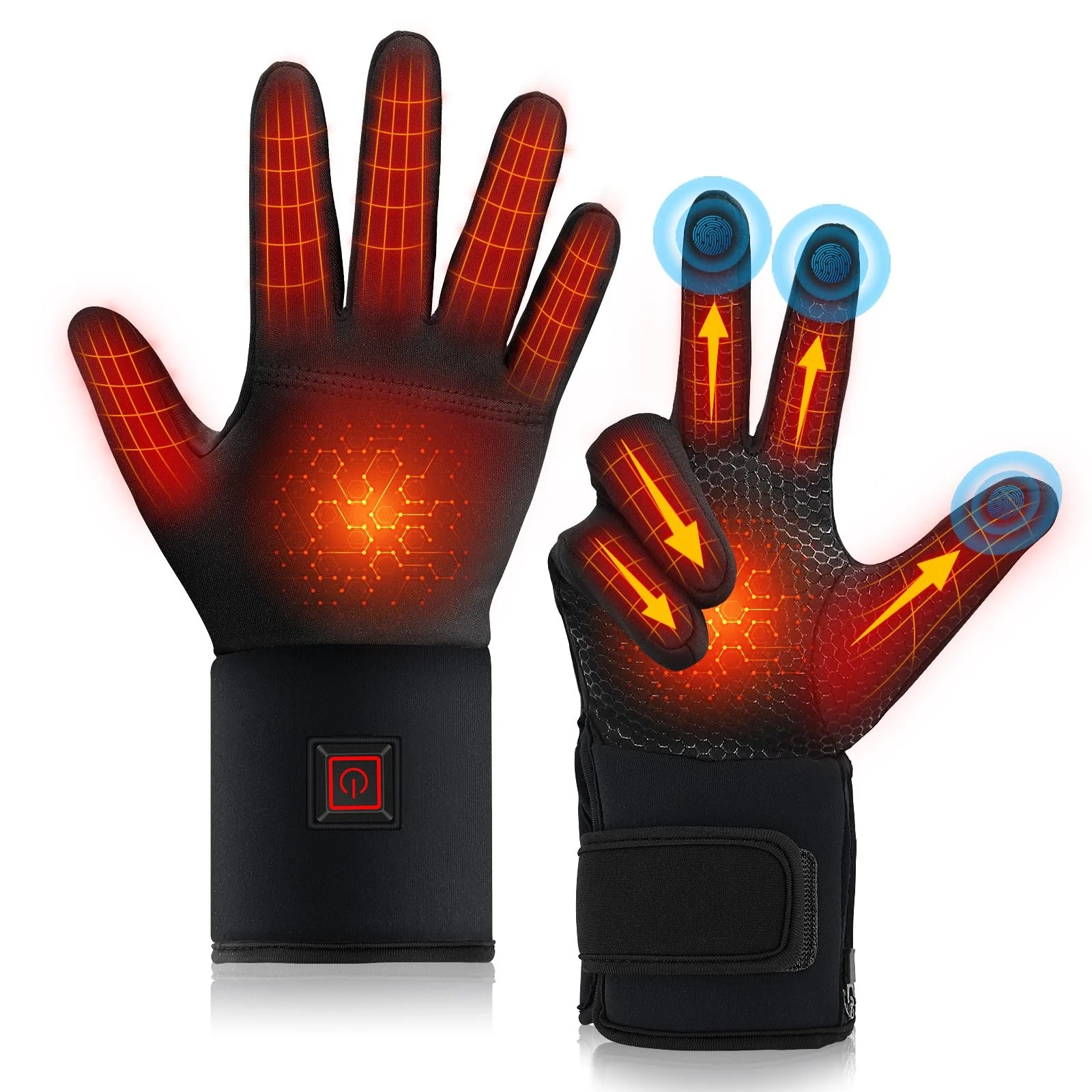 Heated Gloves for Men Women Rechargeable, Electric Heated Warm Winter Gloves ...
