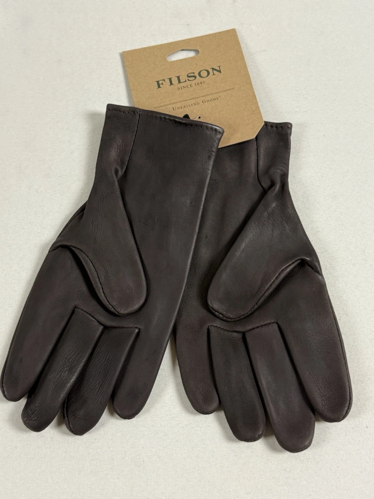 FILSON ORIGINAL DEERSKIN GLOVES BROWN XL NWT LAST ONE