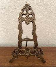 Small Victorian Style Brass Easel Display Stand Sign Holder 