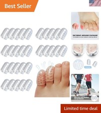 Breathable Silicone Toe Covers - 30 Pcs Soft Protectors for Corns Blisters