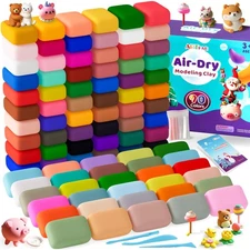 Air Dry Clay for Kids,90 Colors Modeling Model Magic Clay,DIY Molding Clay St...