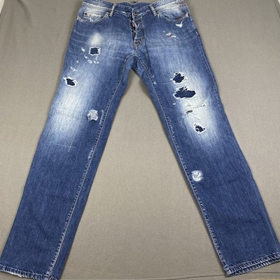 Dsquared2 Cool Guy Men's Size 36 x 32 Jeans Made in Italy Distressed Regular