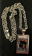 1986 Fleer Michael Jordan 14K White Gold Pendant & Chain PSA 10 Gem Mint