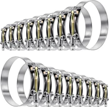 16Pcs 8 Sizes T-Bolt Hose Clamps, 304 Stainless Steel Heavy Duty Hose Clamp Asso