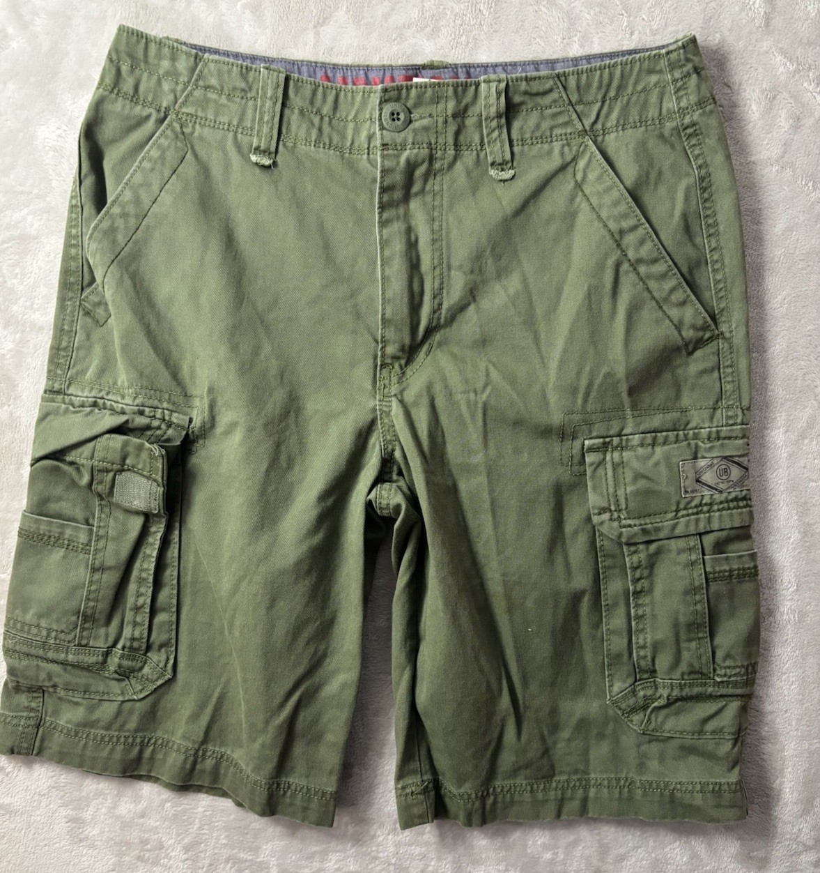 Unionbay Cargo Shorts Mens 32 Olive Green Utility Tactical Cotton Casual Y2K