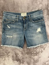 Pre owned CURRENT ELLIOT The Boyfriend Roll Blue cutoff denim shorts size 27
