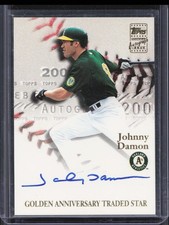 2001 Topps Johnny Damon Golden Anniversary Traded Star Auto