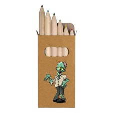 6 x 'Zombie' Short 85mm Pencils / Coloured Pencil Set PE00030053 
