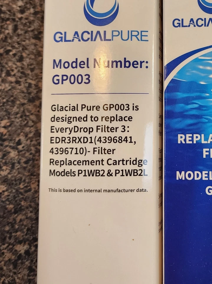 Set of 6 Individually Boxed Sealed Filters Glacial Pure GP003 Water Filter NEW - Image 2 of 4