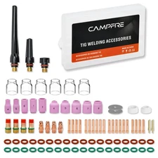 CAMPFIRE 89PCS TIG Welding Torch Accessories Kit with Stubby Gas Lens #12 Gla...