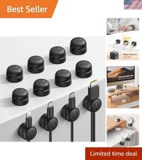 12 Self-Adhesive Cable Organizers - Rotatable  Modern Desk Accessory
