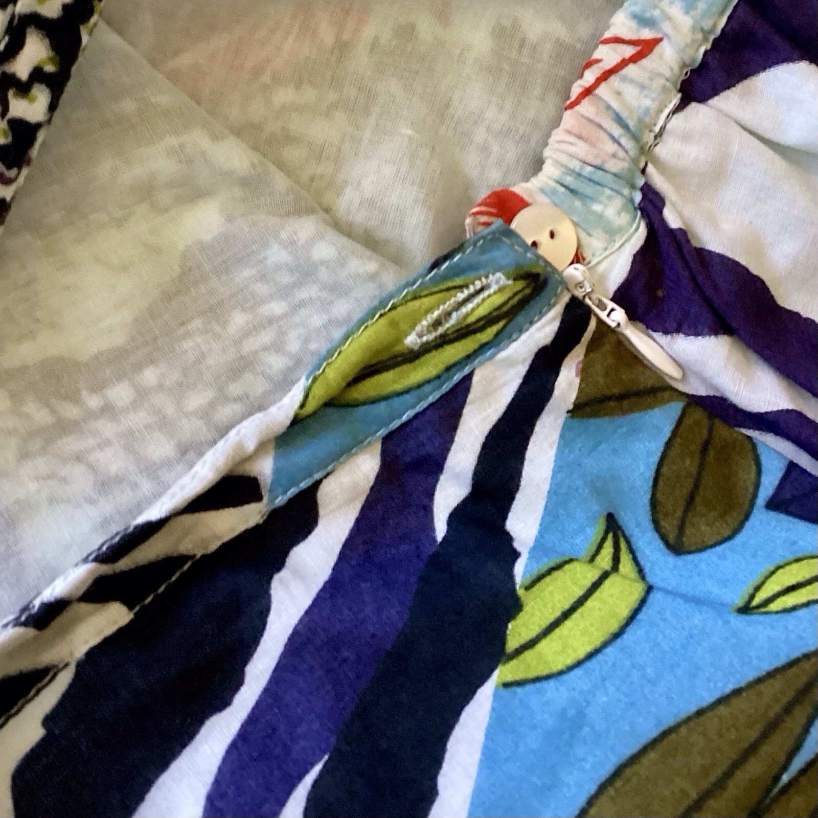 Tiered Patchwork Maxi Skirt Lined  Large Cotton B… - image 6