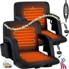 Heated Stadium Seats with Back Support: 6 Adjustable Angles Wide Bleacher Seats,