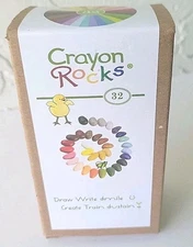 Crayon Rocks 32 Colors in Muslin Bag Storage NonToxic Soy Wax Washable Ergonomic