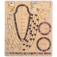 Bead Board for Jewelry Making, Bamboo Beading Tray Design Mat for Necklaces, ...