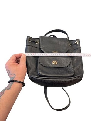 Coach F37621 wms black leather pebbled mini backpack SKU 10-048 Coach Black Pebbled Leather Mini Backpack | Mercari main image 4