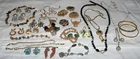 VINTAGE MIXED LOT 34 PIECES COSTUME JEWELRY, SIGNED TRIFARI, MONET plus