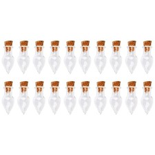 20pcs Empty Glass Bottles with Cork Clear Vials Pendant Charms Container