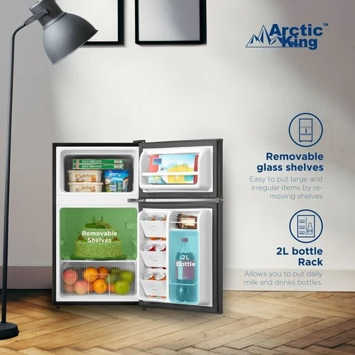 Black 3.2 Cu ft Two Door Compact Mini Fridge with Freezer - Picture 15 of 17
