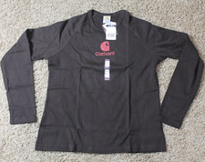 Carhartt for Women - Long Sleeve Casual Tee - Brown w/ Red Logo - Large Regular