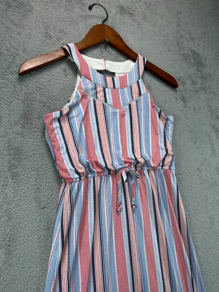 Trixxi Three Pink Hearts Maxi Dress Juniors Large Pink Stripe IVOCORAL Sleeveles - Image 2 of 4