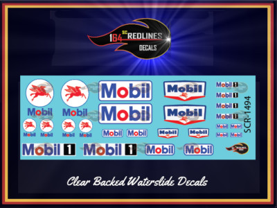 ''Assorted Sizes Mobil Emblems'' Decal SCR-1494