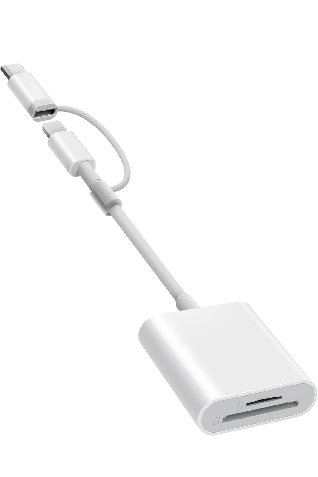 SD Card Reader for Iphone Ipad, Dual Connector (Lightning&Usb-C) Micro SD Memory-image