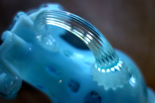 FENTON"1950s~SRC"EYE DOT"BLUE"OPALESCENT GLASS"6"JUG/PITCHER"MINT+PERF~VTG - Picture 10 of 10