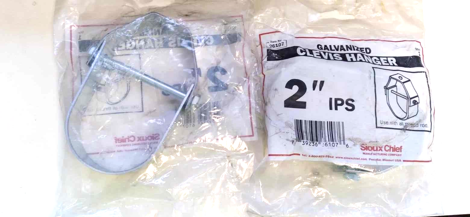 2 pcs 2-Inch Clevis Hanger 26107 Lot of 2 same size New old Stock ...