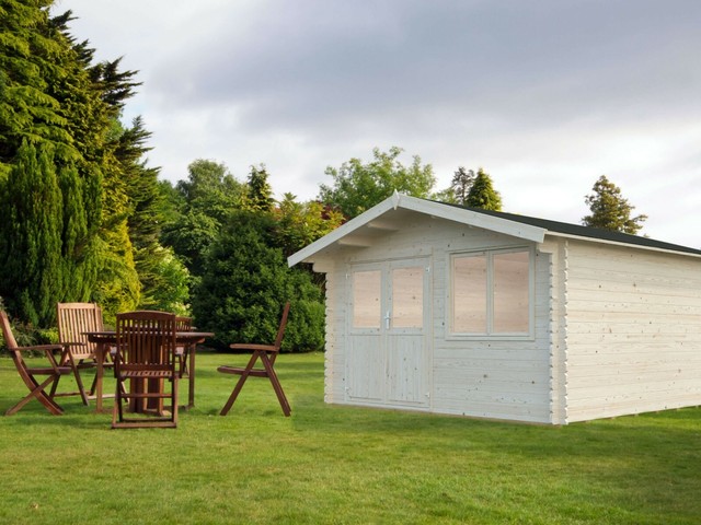 Gartenhaus Saale Geratehaus Blockhaus Holzhaus 4x4m Holz Fussboden Sonderpreis Gunstig Kaufen Ebay