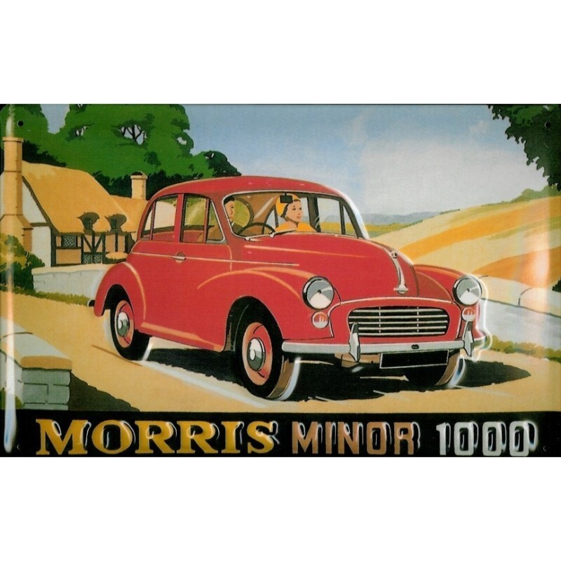Plaque métal MORRIS MINOR en relief tôle emboutie haut de gamme pour collectionneur