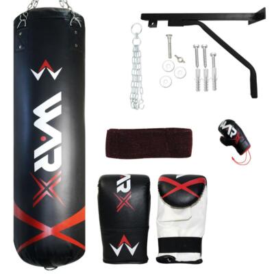 Warx 10-teiliges Boxset 5ft gefüllt schwerer Boxsack, Handschuhe, Kette, Halterung & etc