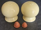 Vtg Fiesta Pale Yellow Ball Salt & Pepper Shakers by Homer Laughlin — photo 1