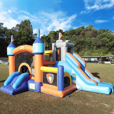 Inflatable Bounce House Jumping Castle Slide Kids Bouncer with Ball Pit & Blower