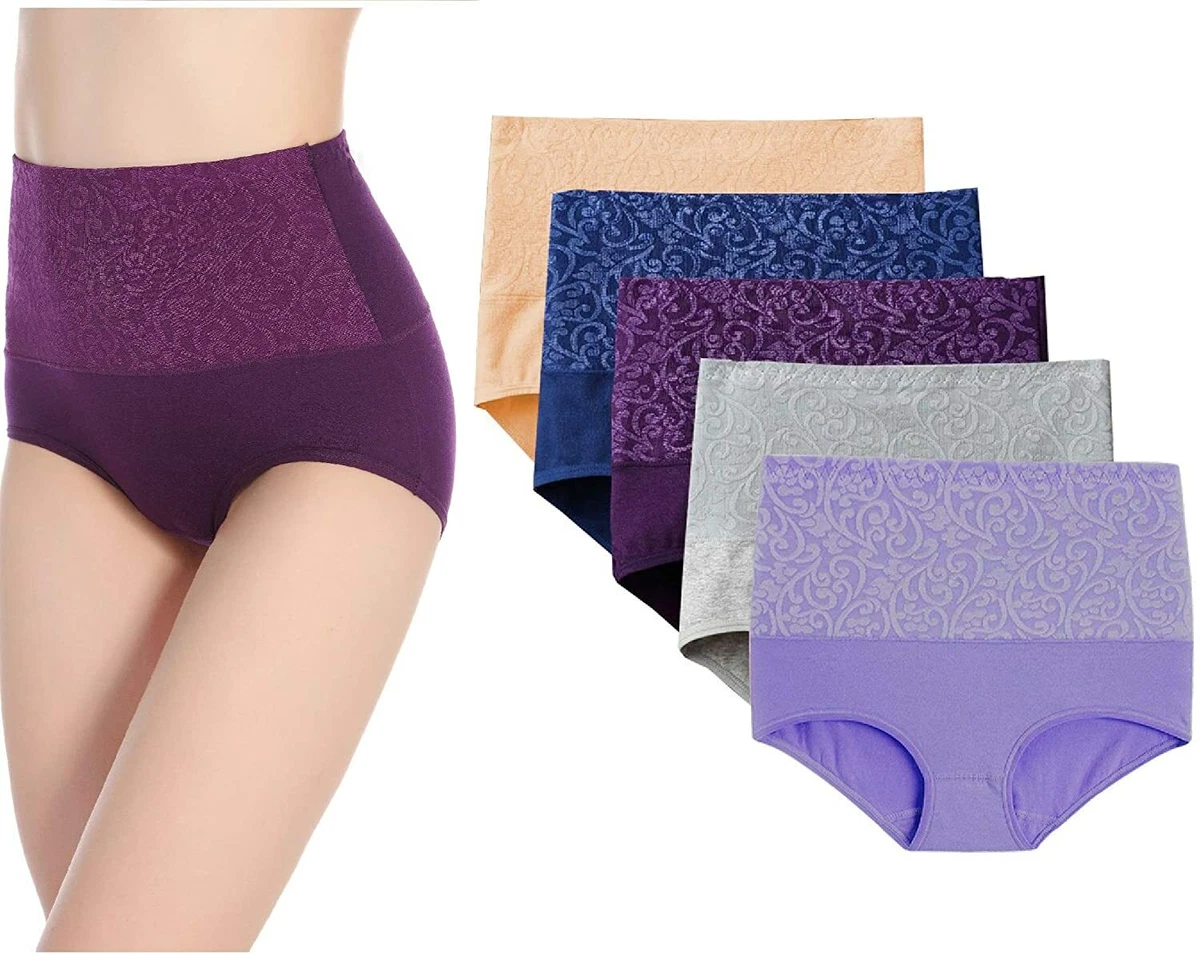 Women Cotton High Waist Panties Lingerie Underpants Briefs