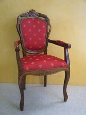 Poltrona Capotavolo "Veneziana"in legno di faggio massello verniciata noce