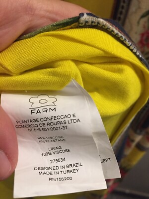 にの Farm Rio Anthropologie Regal Yellow Tropical Floral Shift Dress