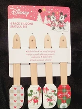 Best Brands Disney Mickey Minnie 4-Pack Silicone Spatula Set Christmas NWT