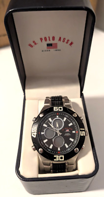 U.S. Polo Assn. Men s Chronograph Quartz Watch Stainless Steel Band New Battery