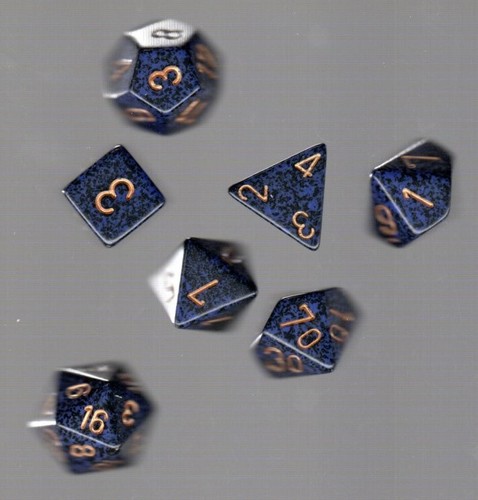 Chessex 7 Set Speckled "Golden Cobalt" - Picture 3 of 3