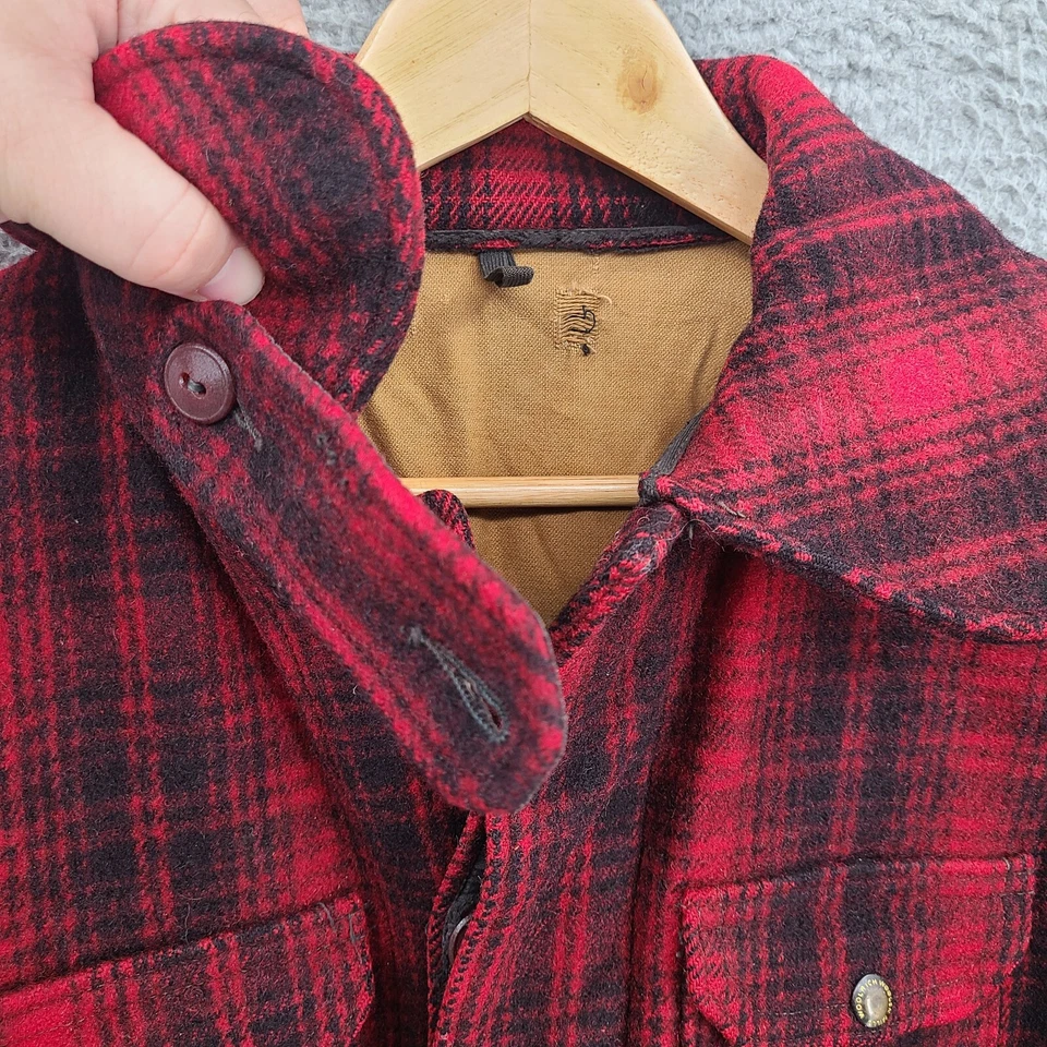 Vintage Woolrich Jacket And Pants Mens Red Plaid Wool Hunting 40s 50s Mackinaw - Image 4 of 4
