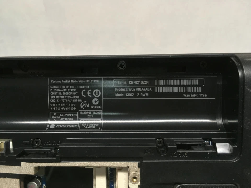 HP Presario CQ62-219WM 15" [AS IS/FOR PARTS] Intel Celeron  1.9 GHz - Image 4 of 4