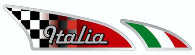 Aufkleber Racingflagge Italia rechts Dimension 2 tlg. 25 x 100 mm  Sticker