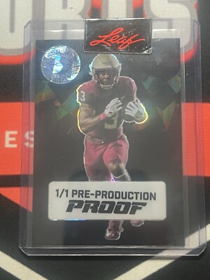 2024 Leaf Pro Set Platinum Trey Benson Cracked Ice 1/1 Pre Production Proof
