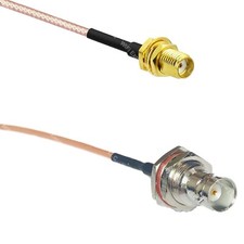 RG316 SSMA Female to BNC FEMALE BIG BULKHEAD RF Cable Rapid-SHIP LOT